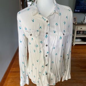Cactus Print Button Down